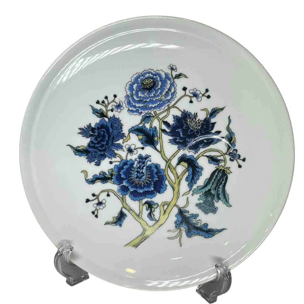 5- Shafford Blue Peony Plates 9” Snack